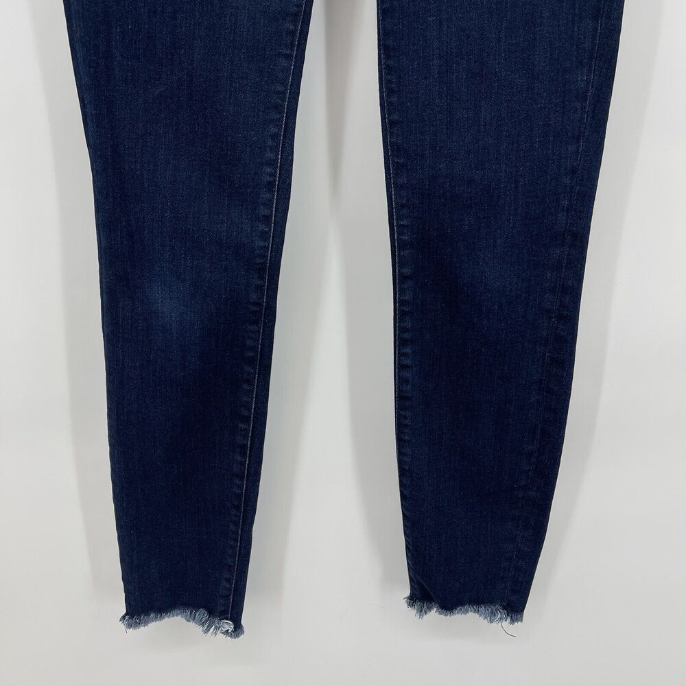 Mavi Adrianna Ankle Mid Rise Super Skinny Raw Hem Jeans Size 25 Dark Wash - Picture 5 of 11
